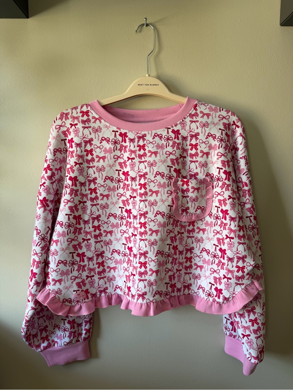 Simply Southern Pink and White Bow-Print Girls Pajama Top and Bottoms